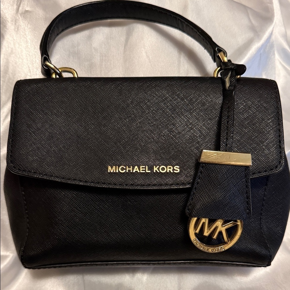 Michael Kors Black Saffiano Leather Ava Mini Bag